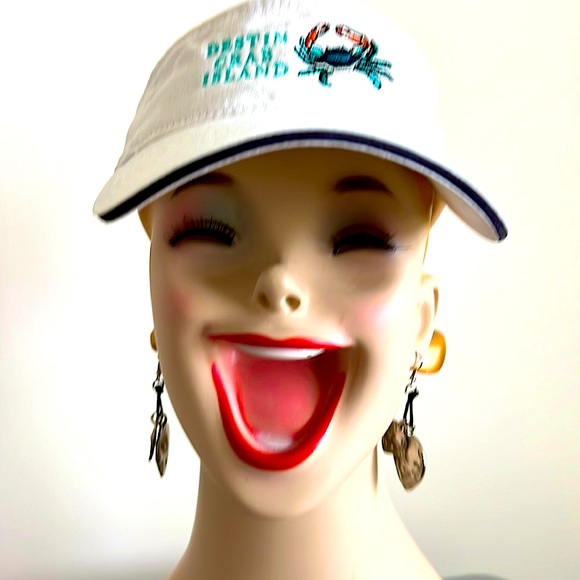 SUMMER SpEcIaL!   WHITE - CRAB ISLAND - DESTIN FLORIDA VISOR - Picture 1 of 4